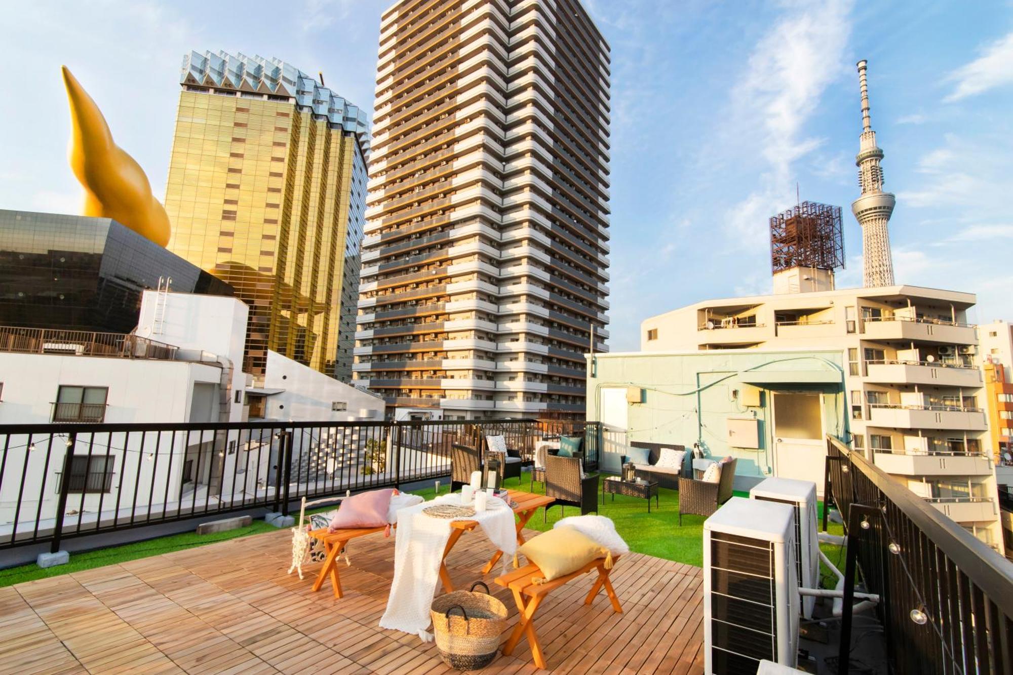 Meee Asakusa3F4F 浅草徒歩3分 140平米max22名 無料駐車場 屋上絶景 渋谷直通 Tokio Exterior foto