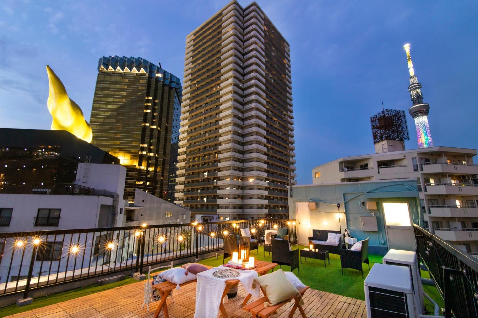 Meee Asakusa3F4F 浅草徒歩3分 140平米max22名 無料駐車場 屋上絶景 渋谷直通 Tokio Exterior foto